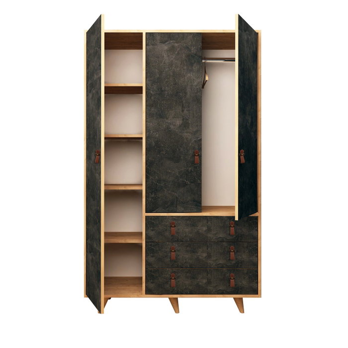 Hanah Home Chunky Armario Roble y Gris Oscuro Hanah Home Chunky Armario Roble y Gris Oscuro